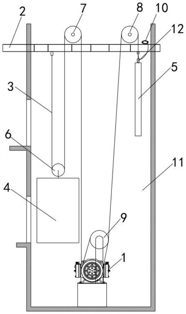Construction hoist with underneath type traction machine suitable for building hoistway