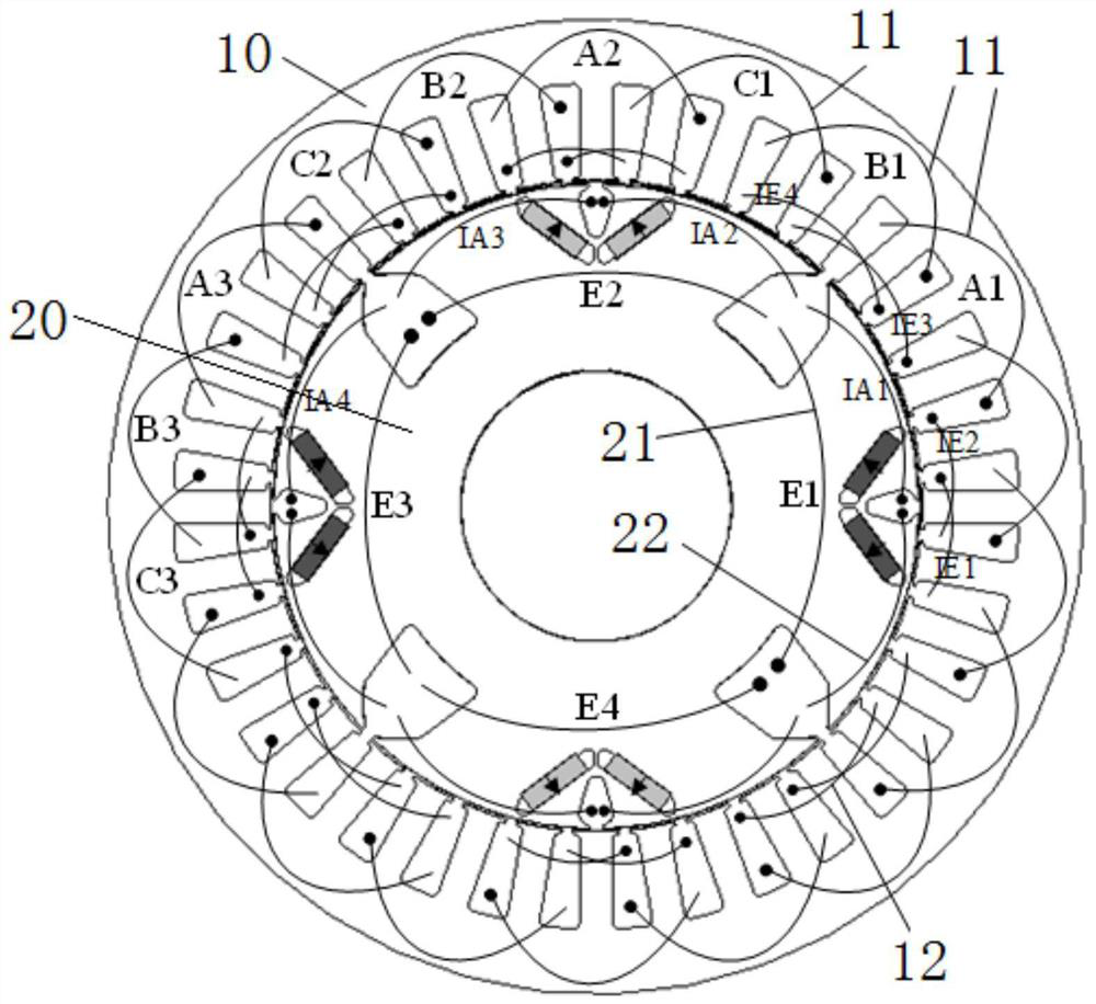 Rotor magnetic pole modulation induction hybrid excitation brushless motor and power generation system