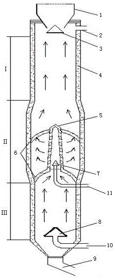 An internal gas fired shaft kiln and method for producing light-fired magnesia