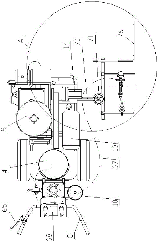 Hydraulic-control differential pressure system of plunger pump type cold-paint road marking machine