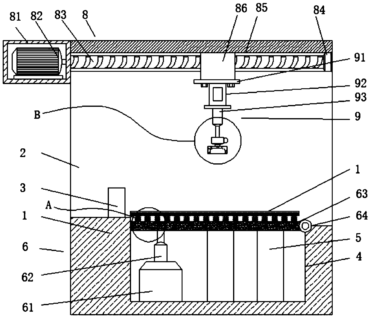 Automatic material assembling structure