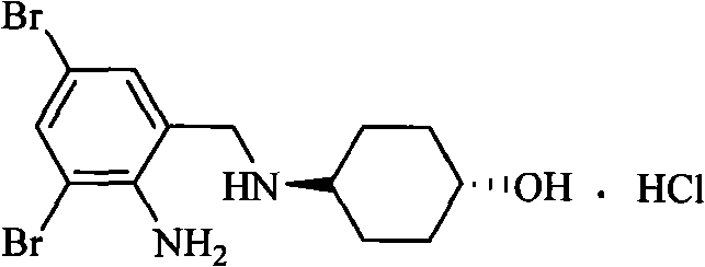 Composition of ambroxol hydrochloride and cysteine and preparation method thereof