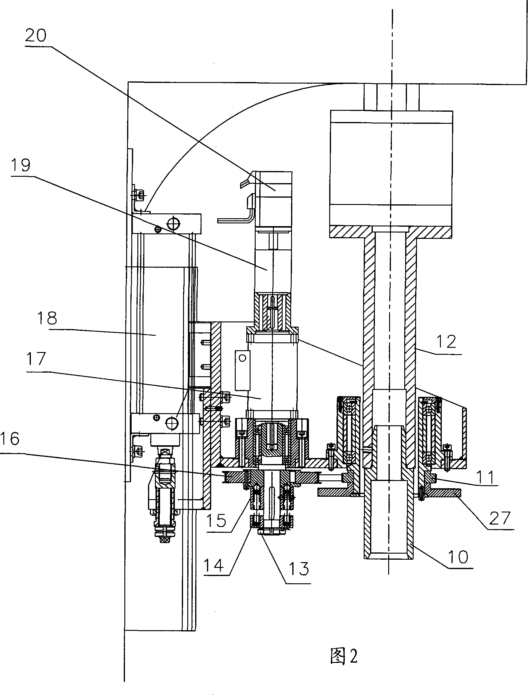 Measuring mechanism for assembling and press-loading vehicle main reducing gear