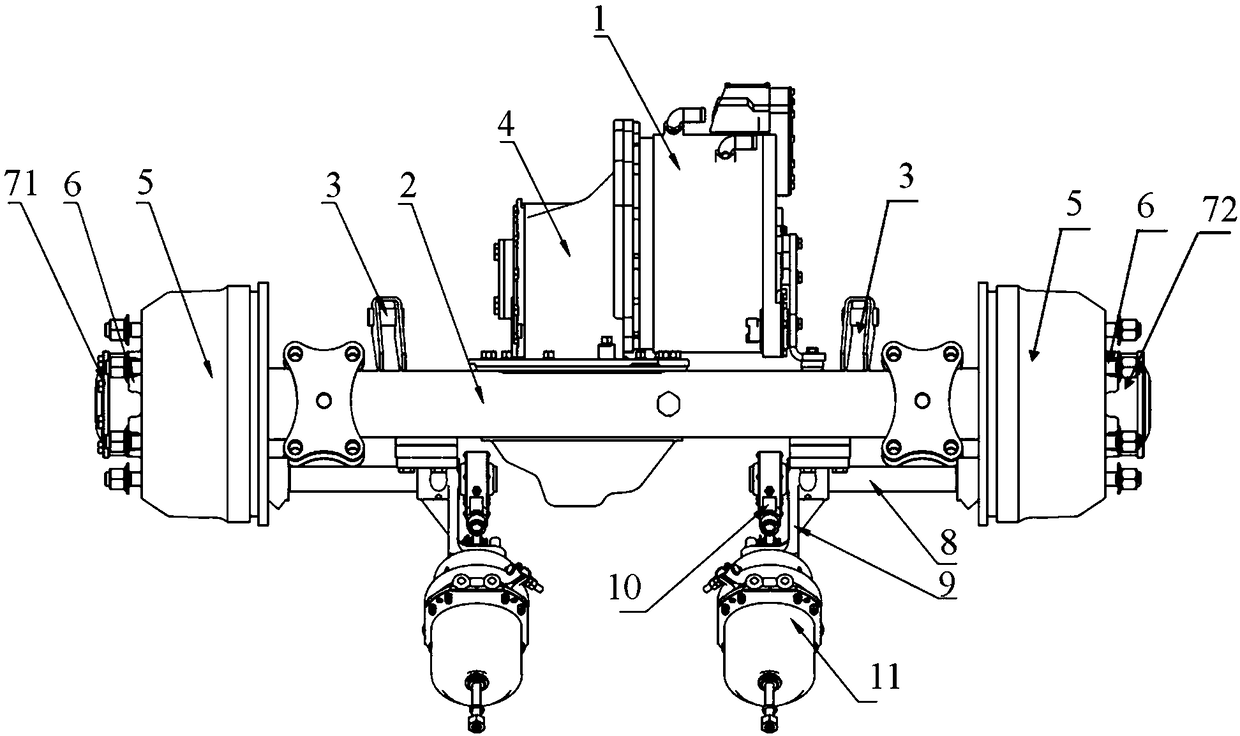 Electric driving rear axle assembly for light medium-type vehicle