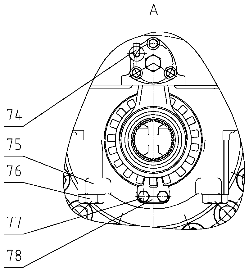 Intermediate axle main reducer assembly provided with rear bevel gear engaging and disengaging mechanism