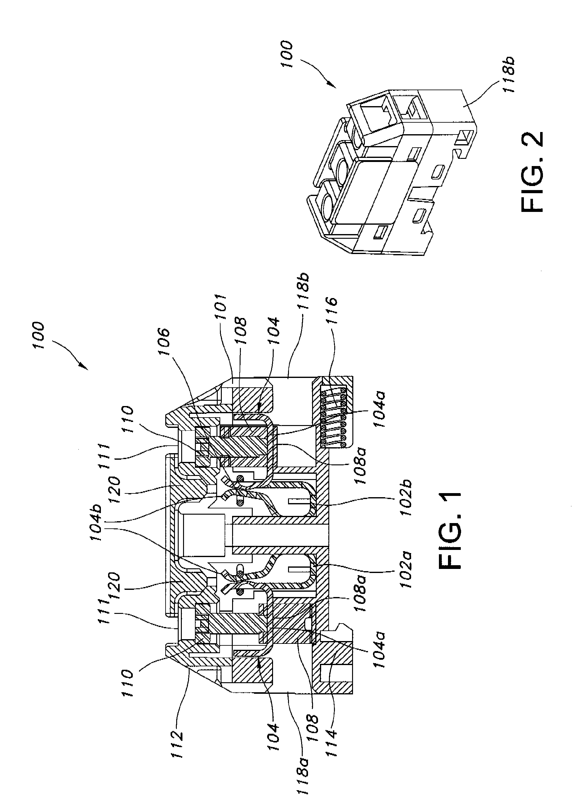 Touch safe fuse module with improved wiring lugs