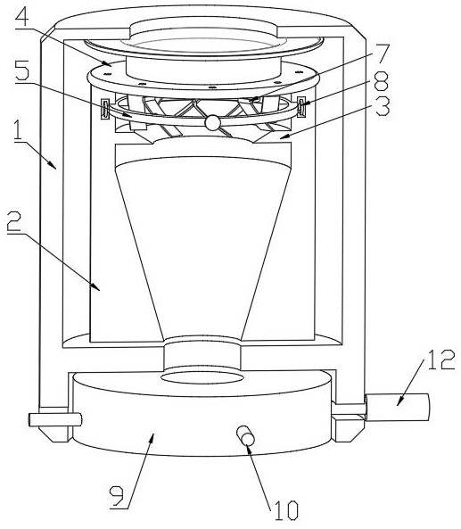A wire drawing furnace for heating and melting glass base material for optical fiber