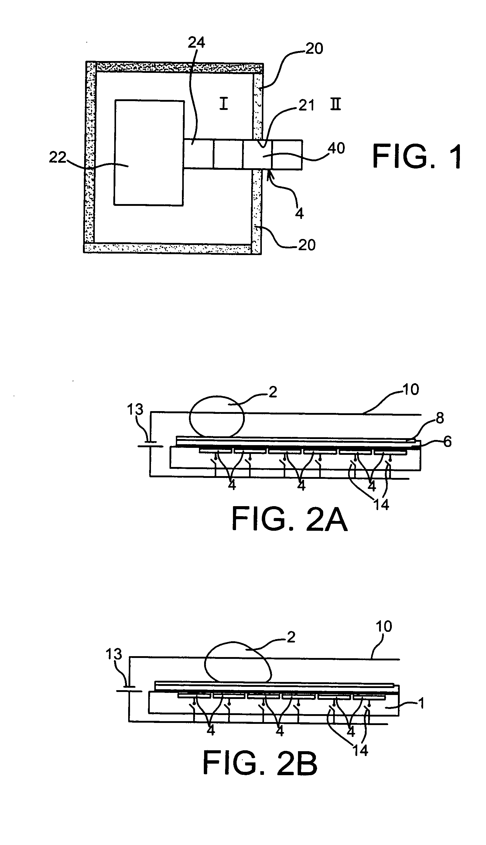 Method for Controlling a Communication Between Two Areas By Electrowetting, a Device Including Areas Isolatable From Each Other and Method for making Such a Device