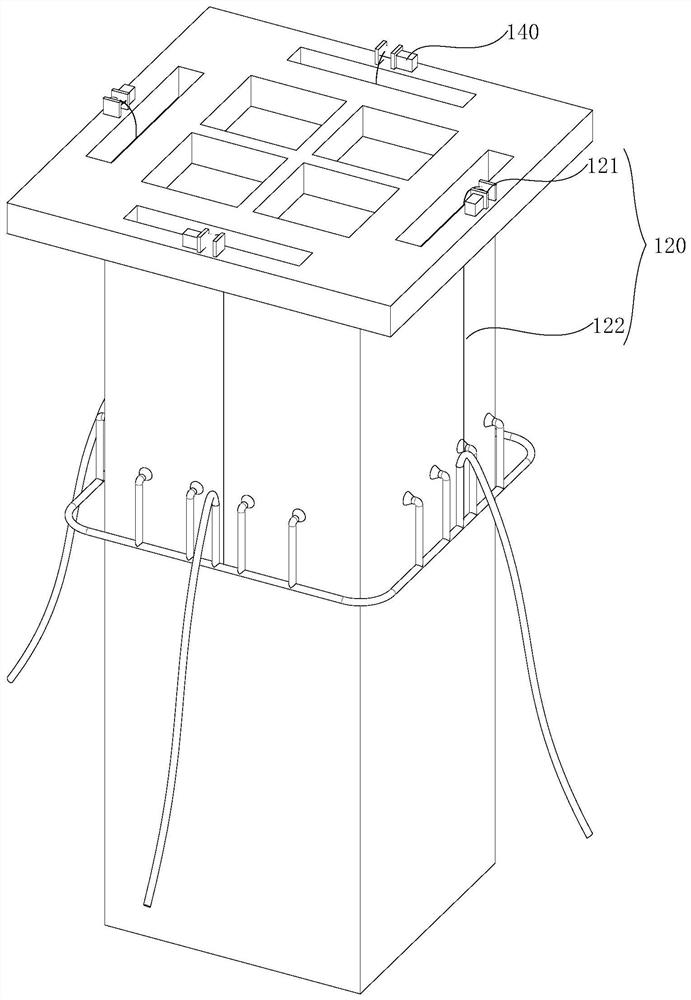 Prefabricated stand column humidifying and maintaining device and adjusting method thereof