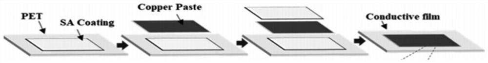 Method for preparing flexible conductive film by coating copper nanoparticles with citrate