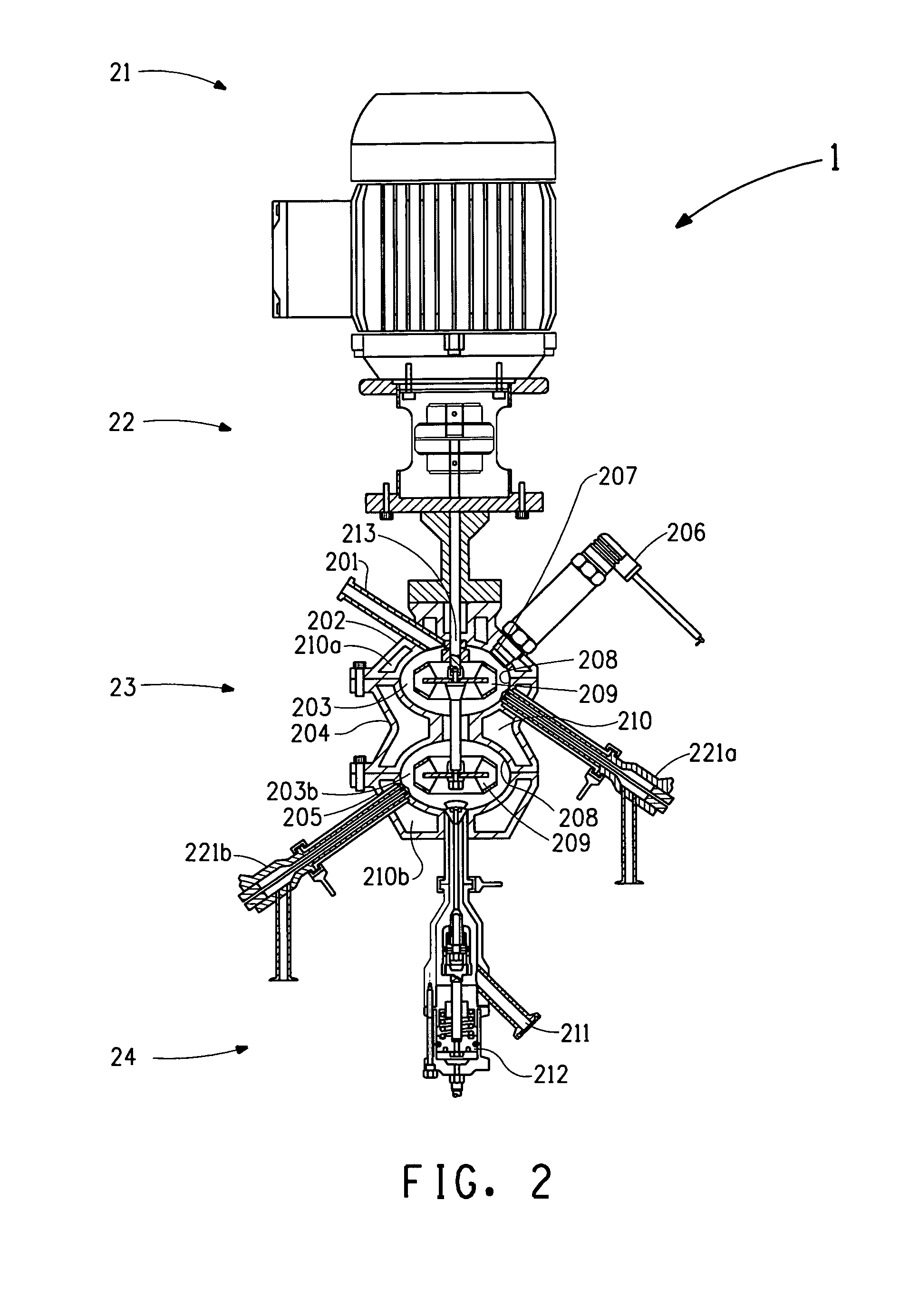 In-line multi-chamber mixer