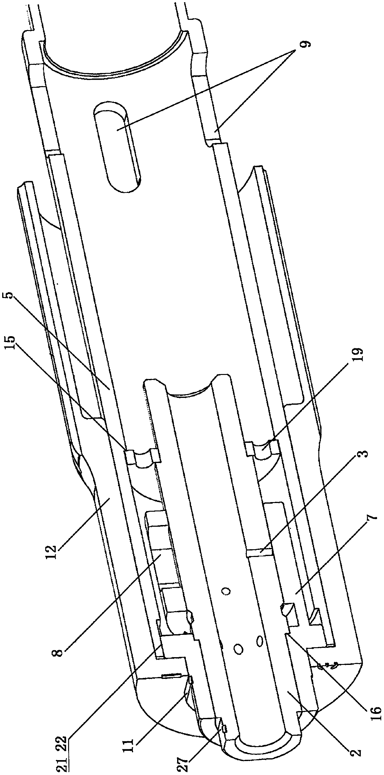 External force adjusting and automatic residue discharging type axial powder actuated tool
