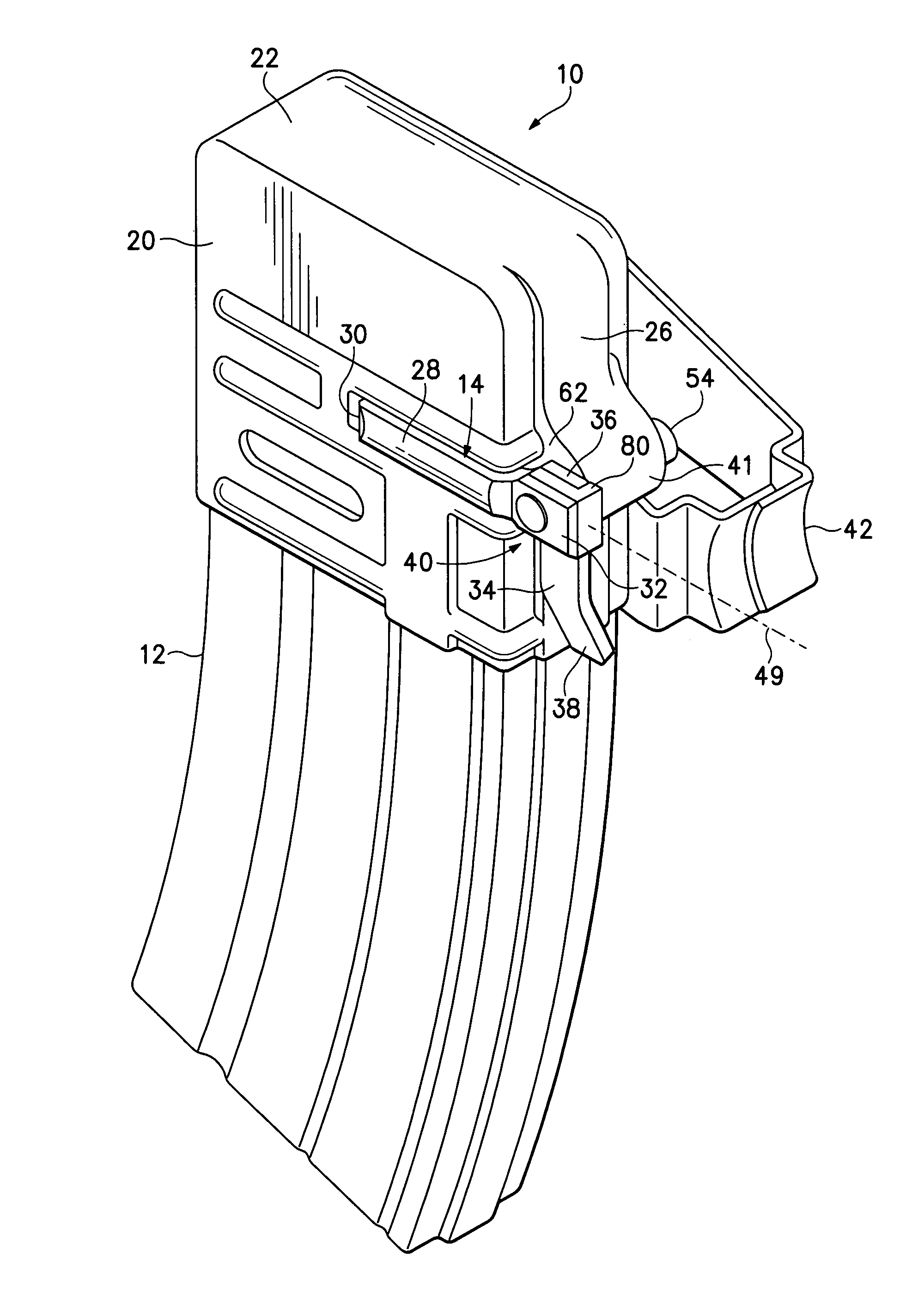Spare magazine carrier with independent latch mechanism