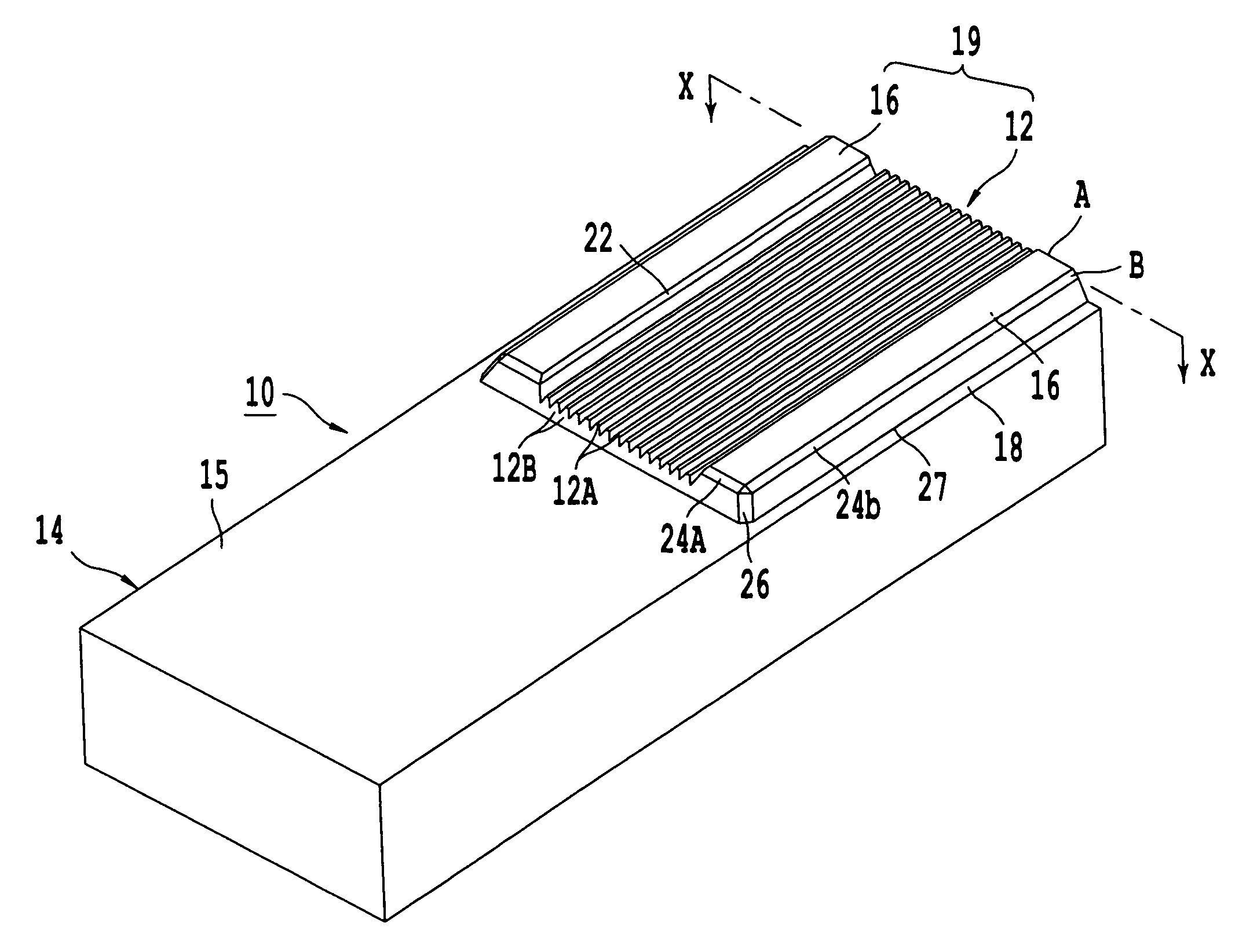 Glass substrate having a grooved portion, method for fabricating the same, and press mold for fabricating the glass substrate