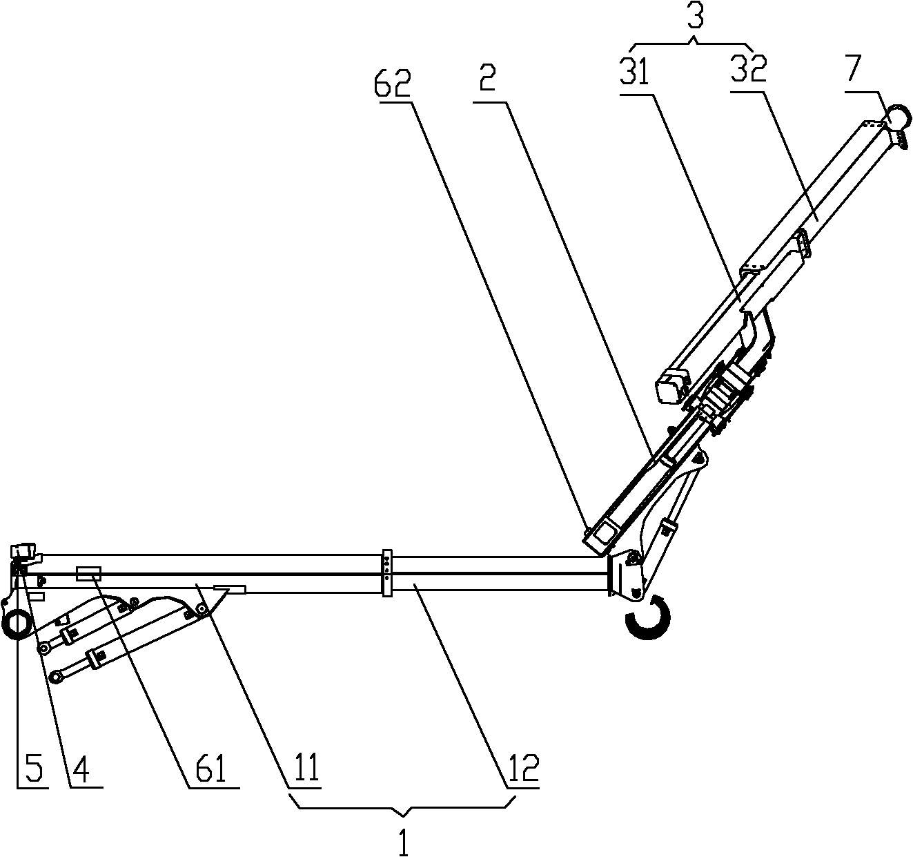 A concrete shotcreting car and a jib system thereof