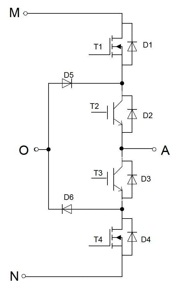 Single-phase half-bridge three-level circuit and three-level converter