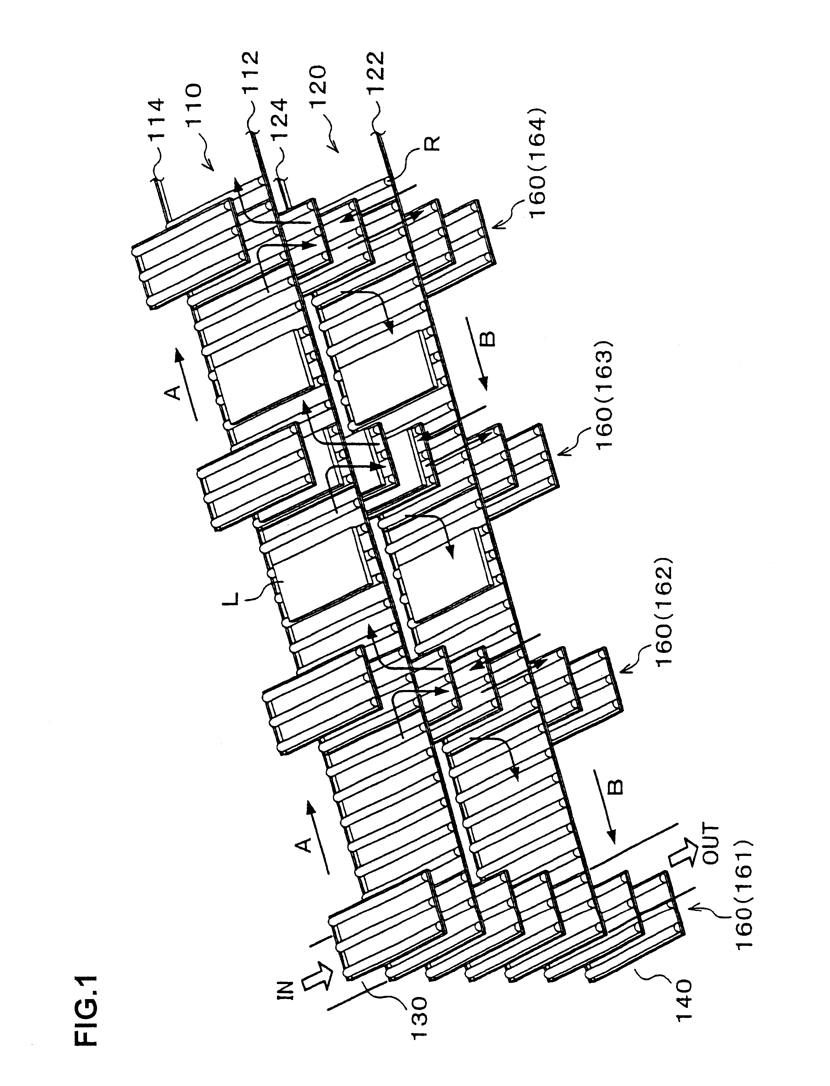 Transfer system for conveying LCD glass substrate