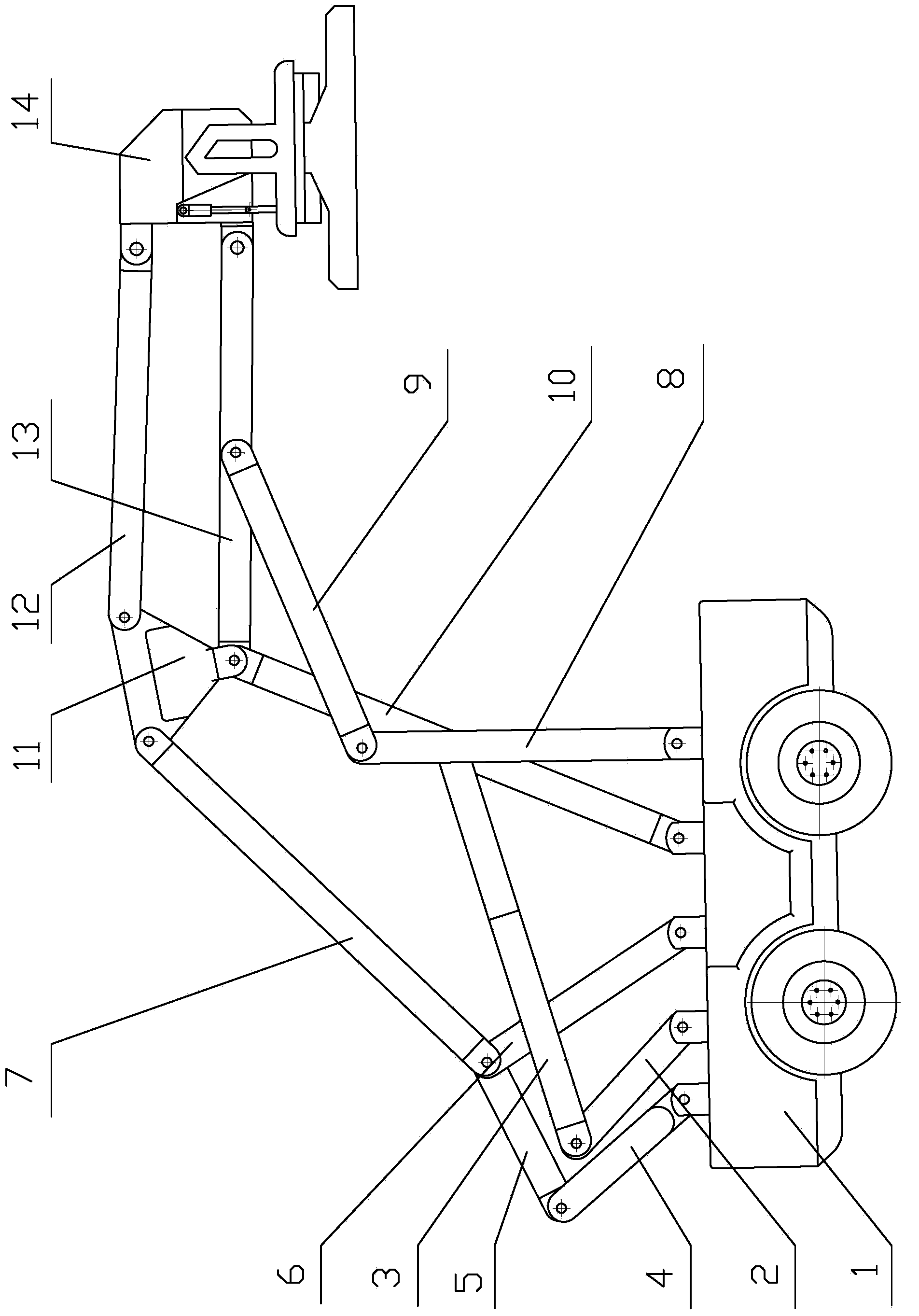 Three-degree-of-freedom servo drive loop-type container reach stacker crane