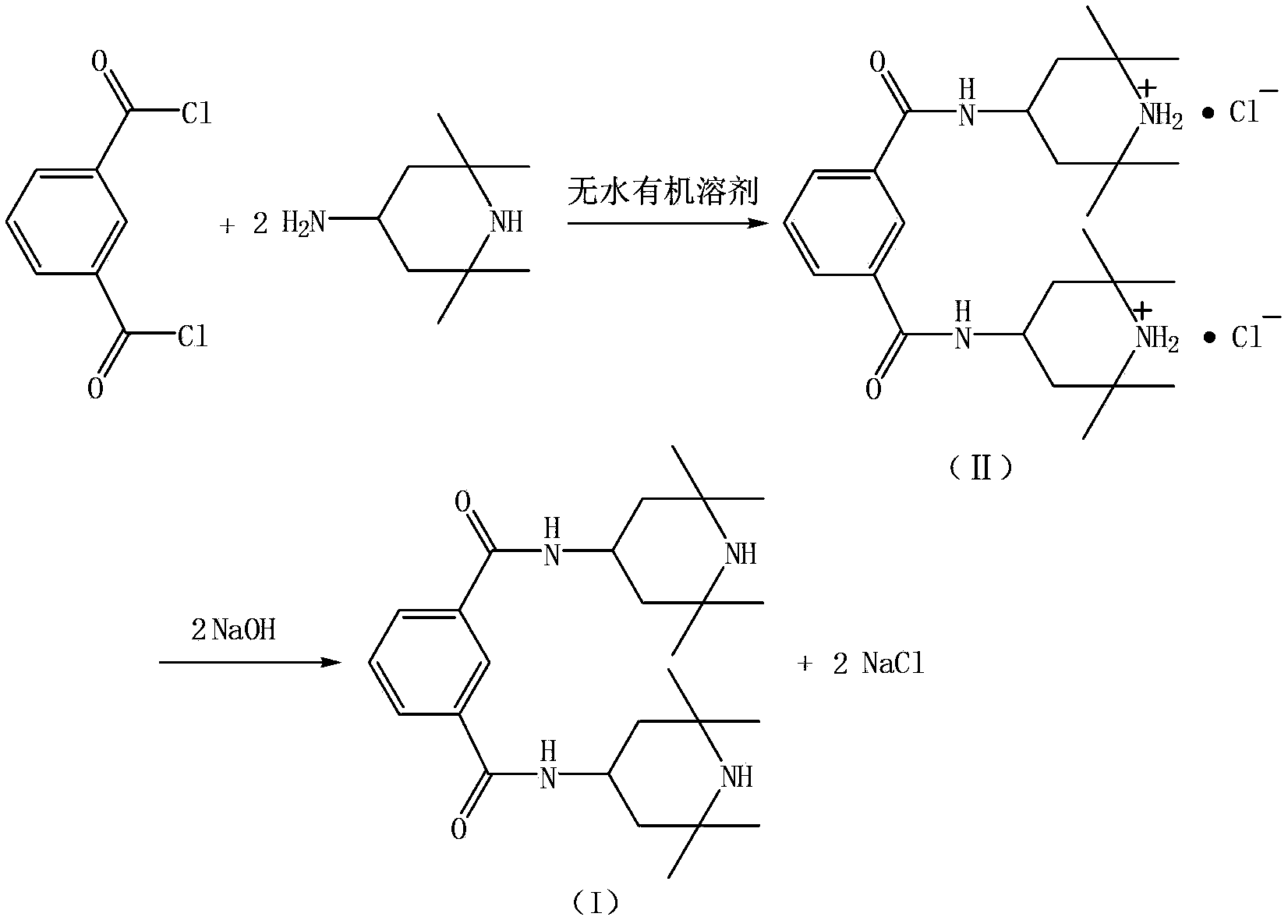 Preparation method of N, N'-bis(2, 2, 6, 6-tetramethyl-4-piperidyl)-1, 3-benzenedicarboxamide