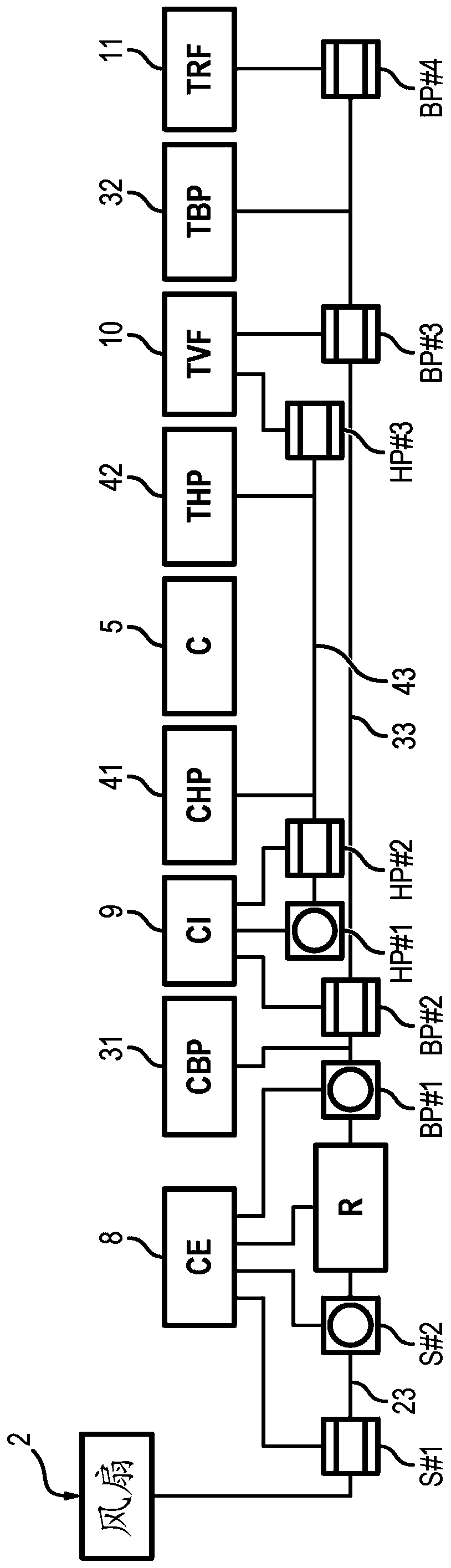 Twin-spool turbojet engine having low-pressure shaft thrust bearing positioned in exhaust casing