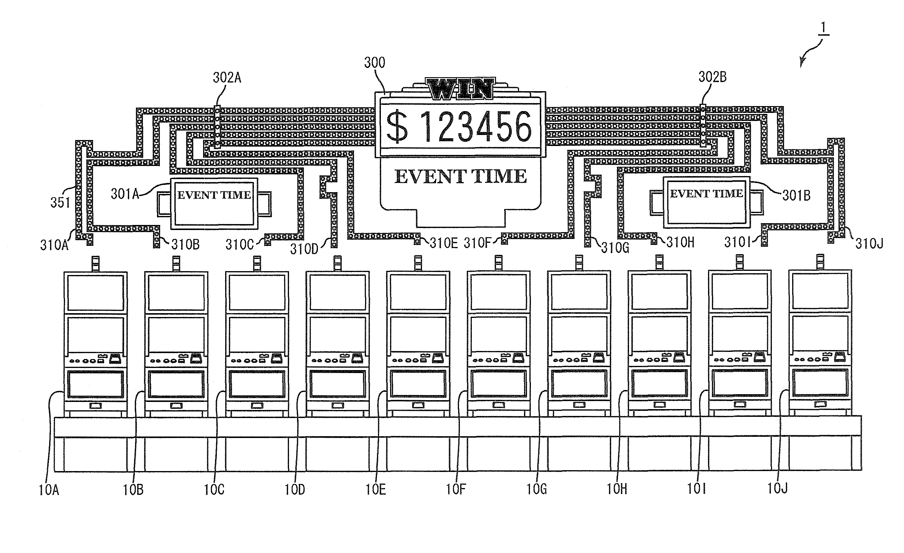 Gaming system having a plurality of gaming machines linked by network and control method thereof