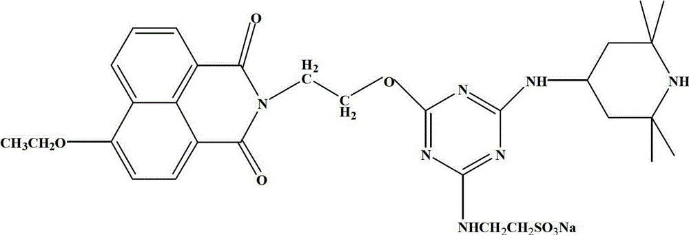 Yellowing inhibitor based on naphthalimide fluorescent whitening agent, and preparation method and application thereof