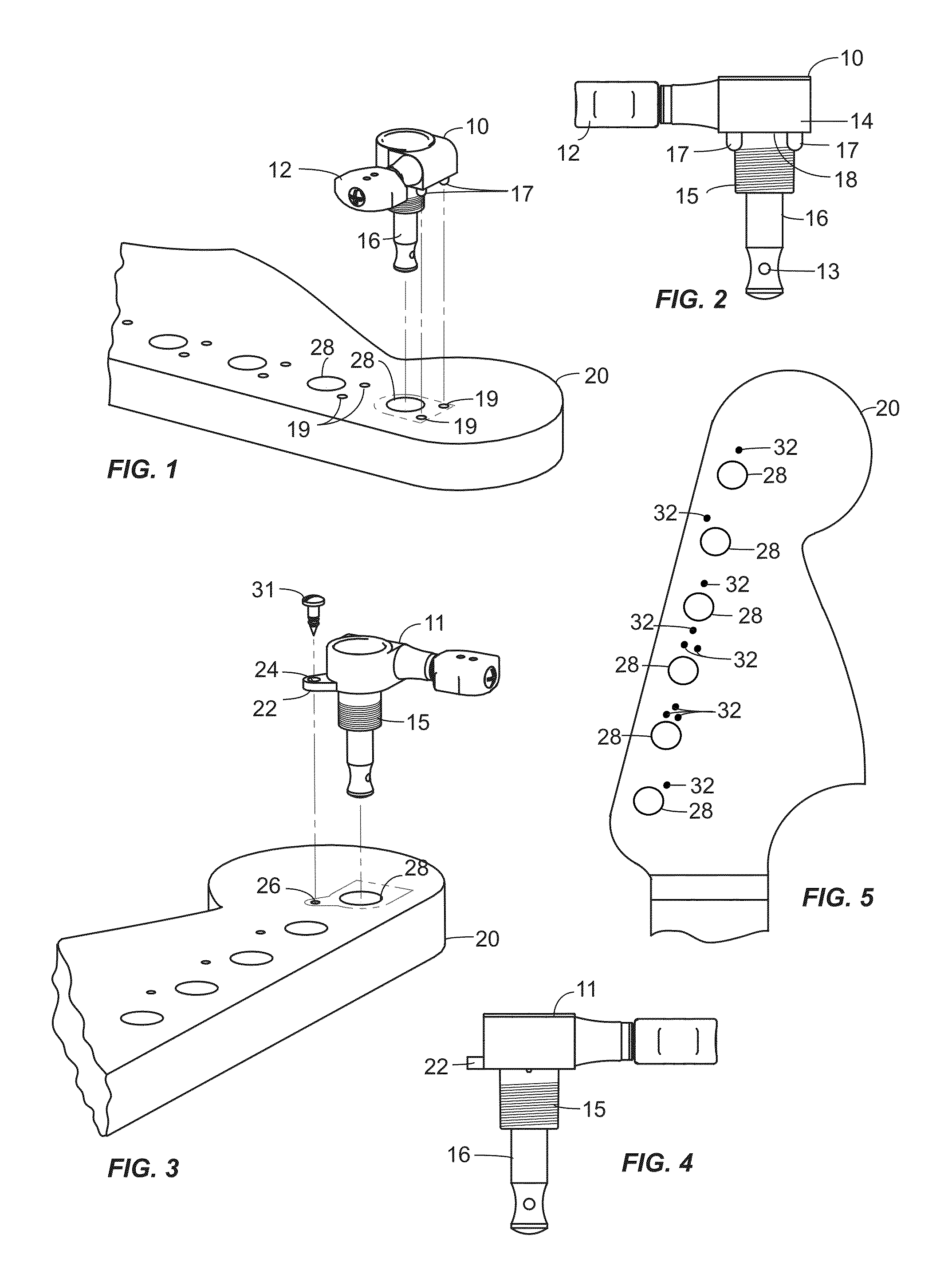 Devices and methods for mounting tuning machines on stringed instruments