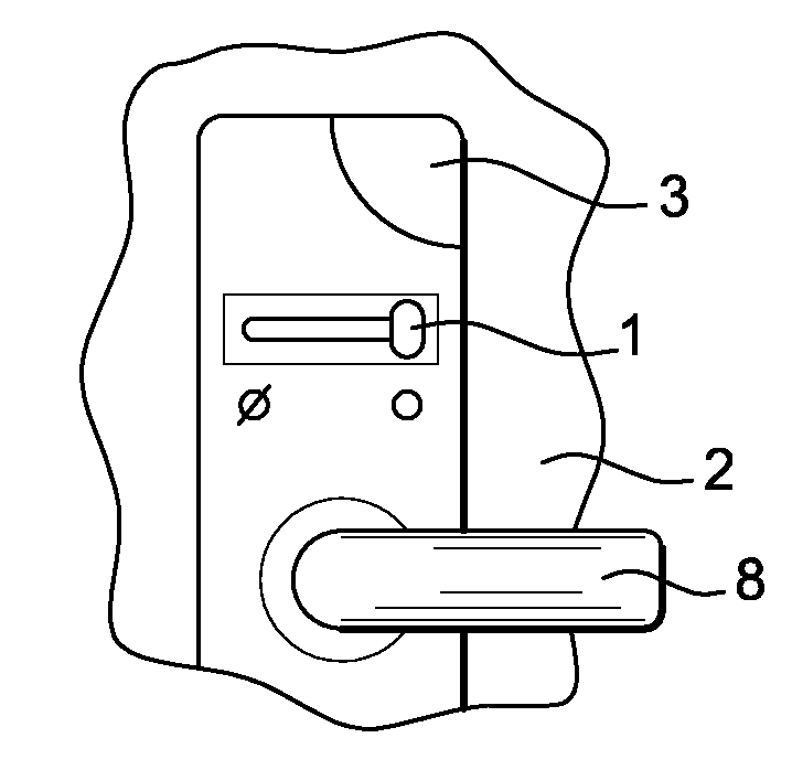 Device for locking a bathroom door