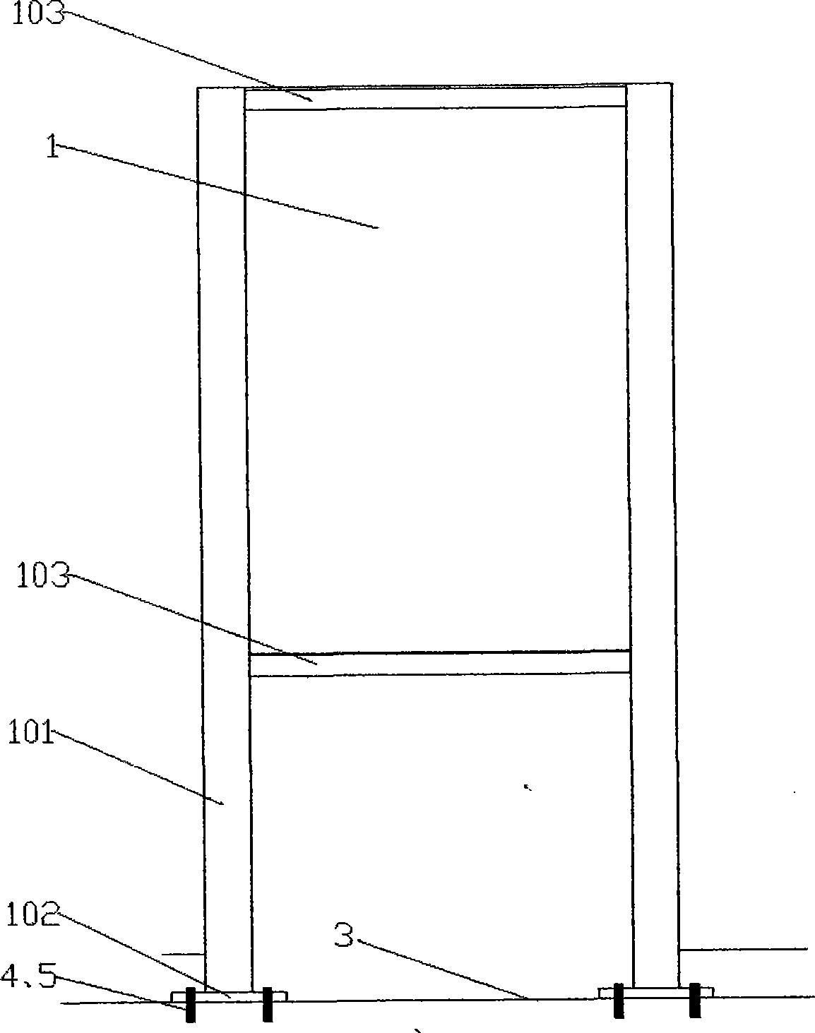 Hanging device and construction method for light separating-wall hidden installation sanitary equipment