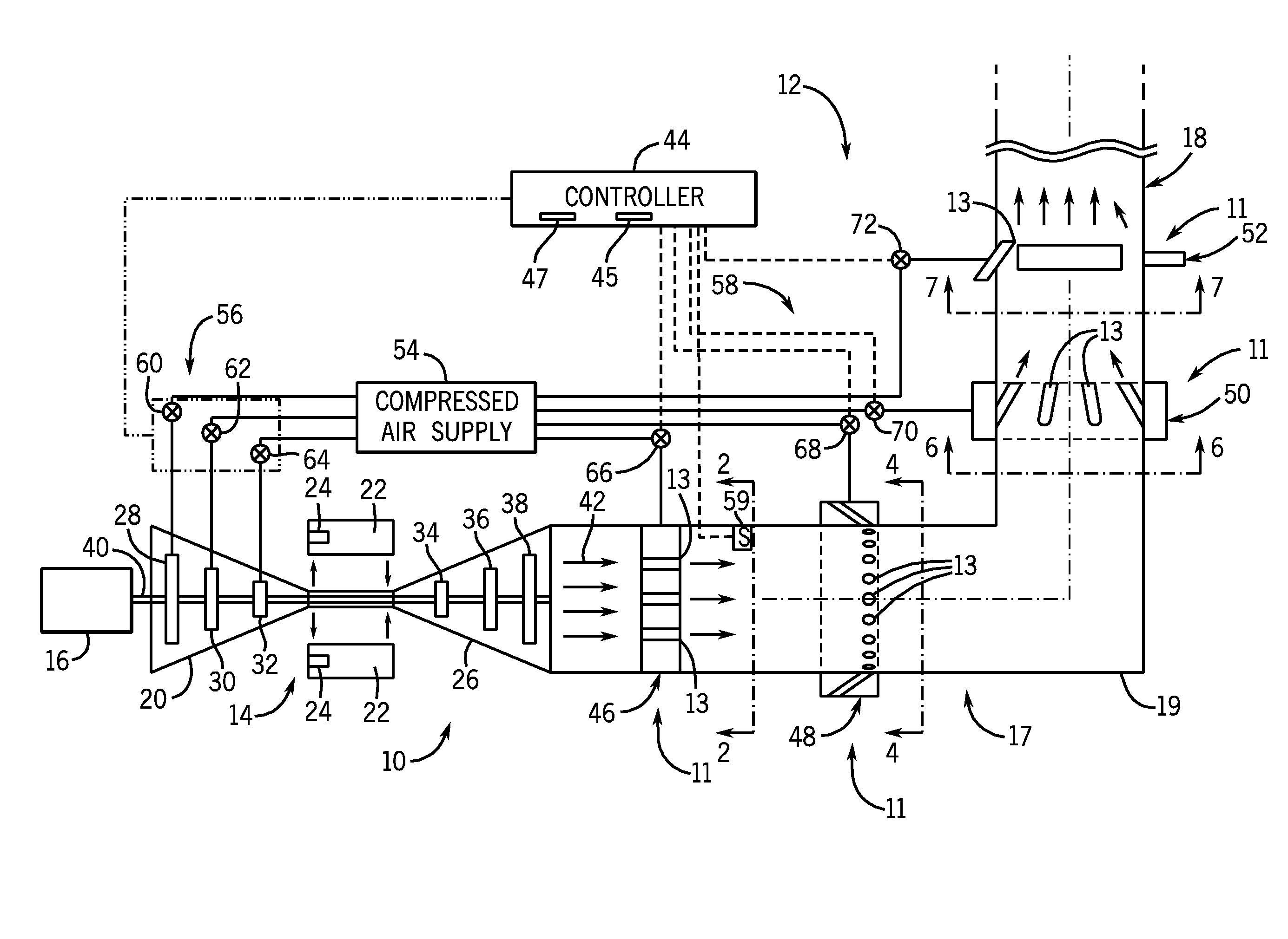 System and Method for Reducing Back Pressure in a Gas Turbine System