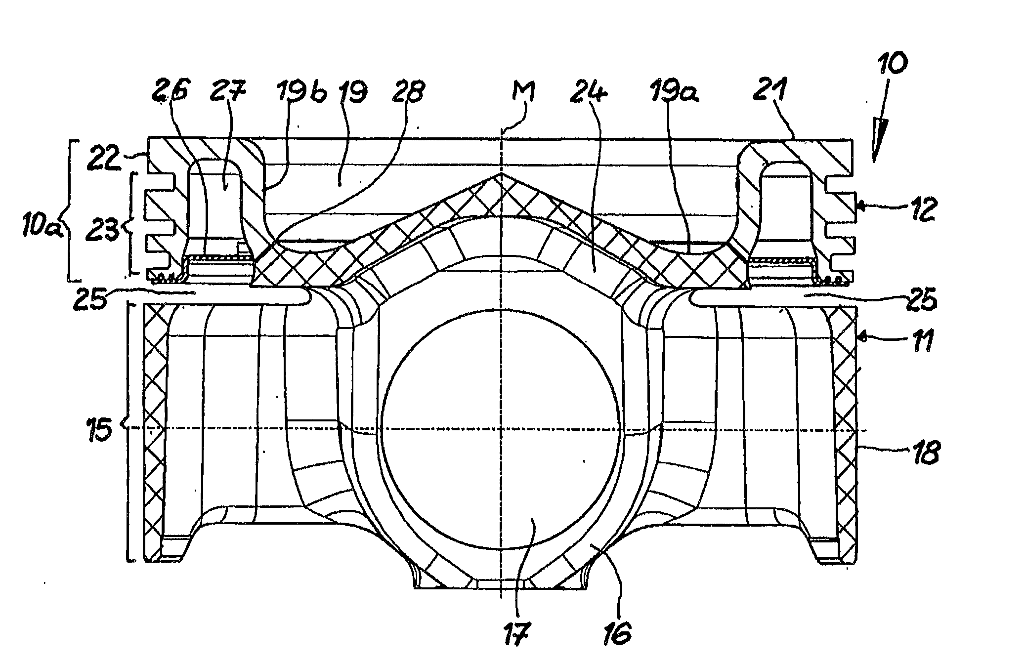 Piston for an internal combustion engine and method for its production