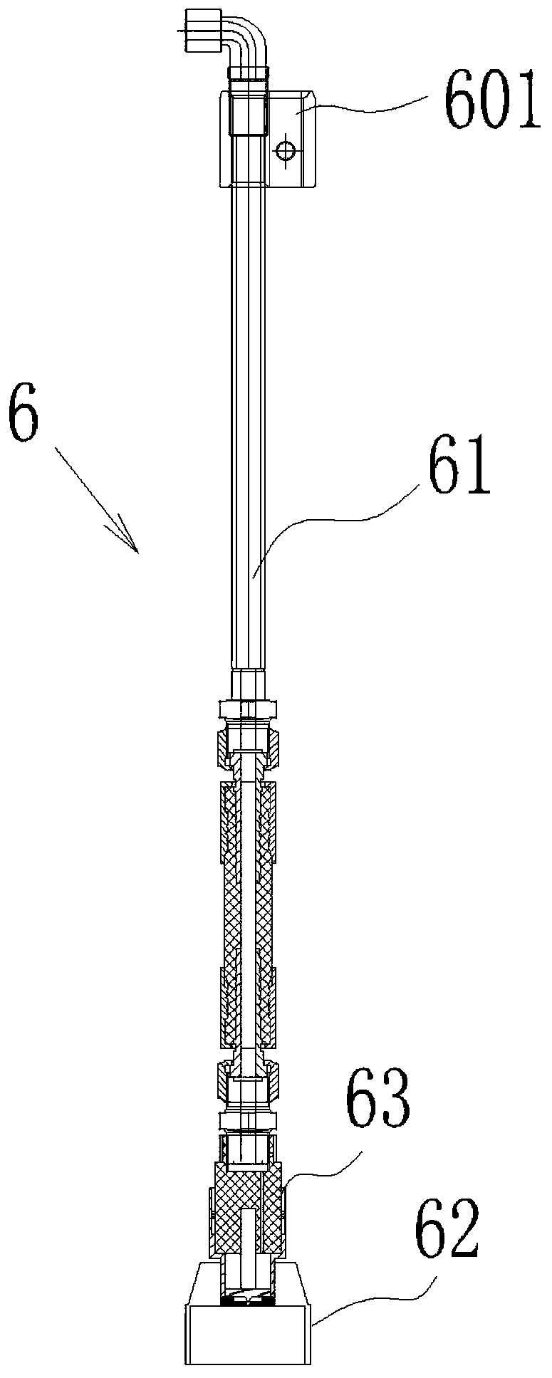 A hanging spraying device for a special spraying machine for cotton