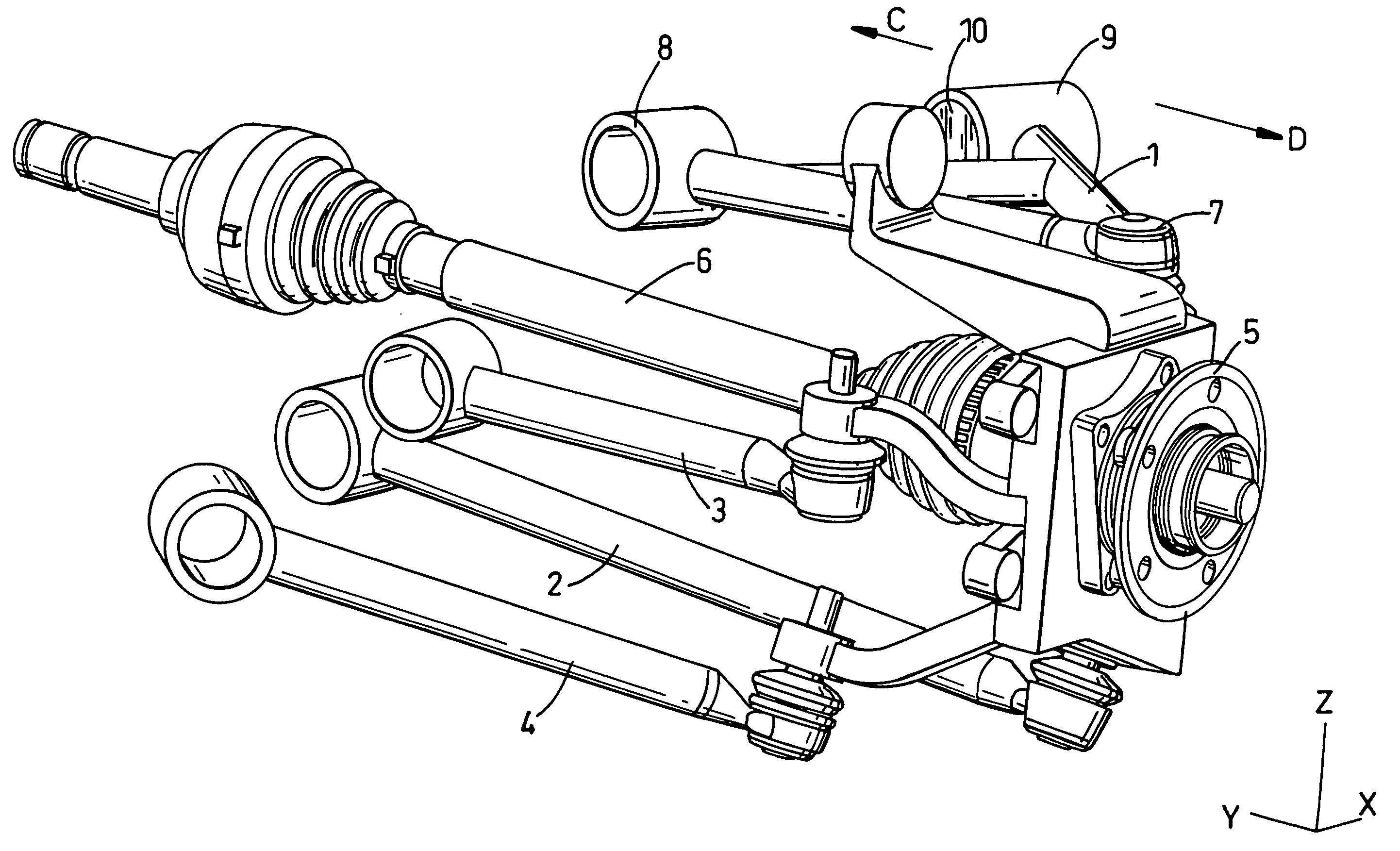 Four-link vehicle suspension system