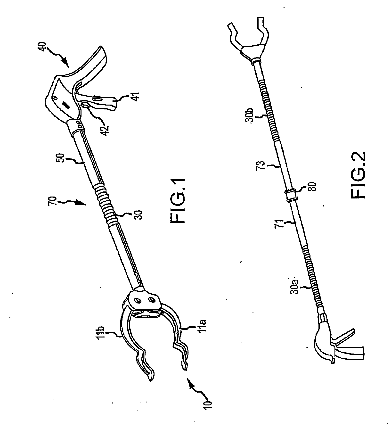 Selectively bendable remote gripping tool