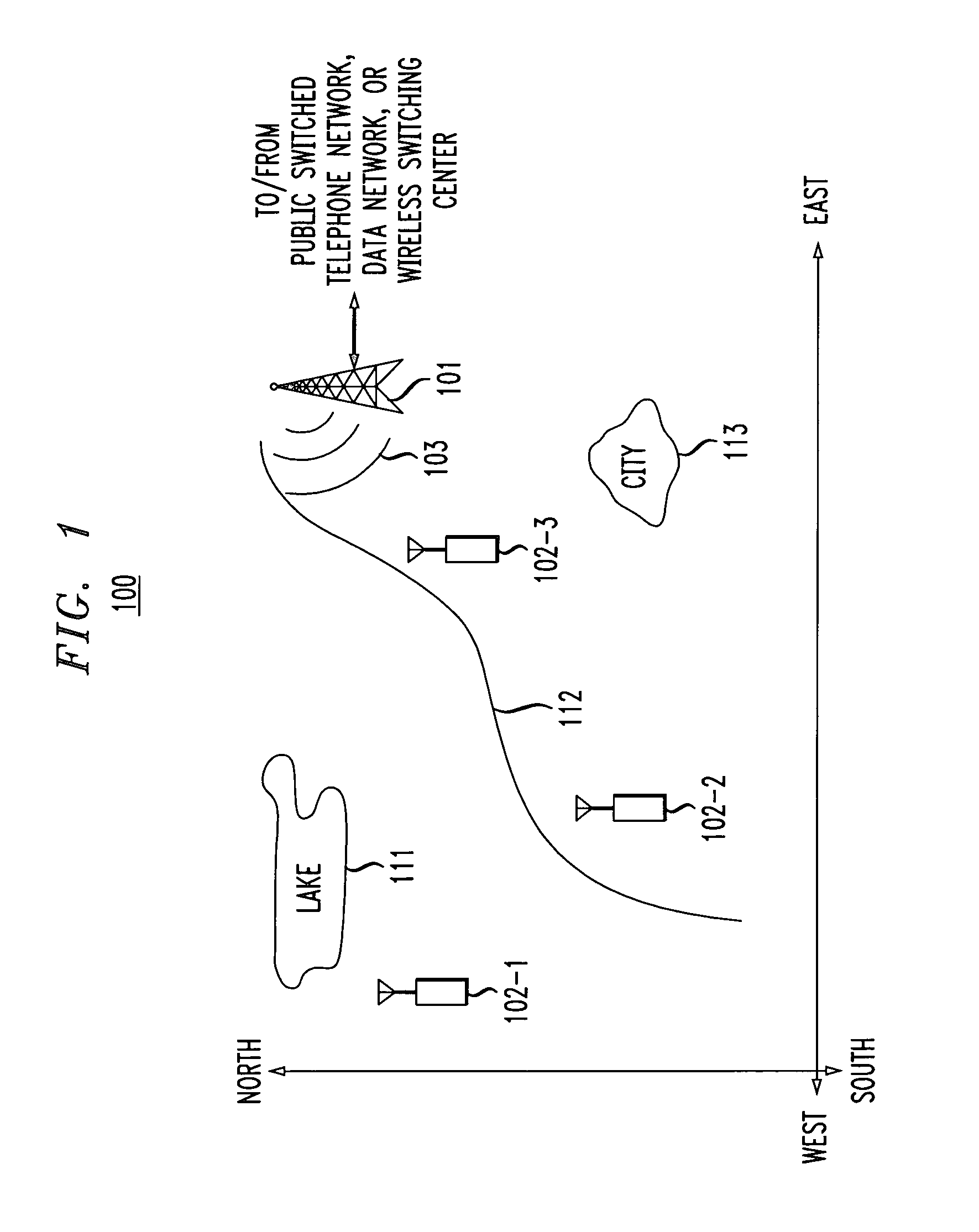 Telecommunications system for broadcasting and receiving information whose pertinence is at least partially based on geography