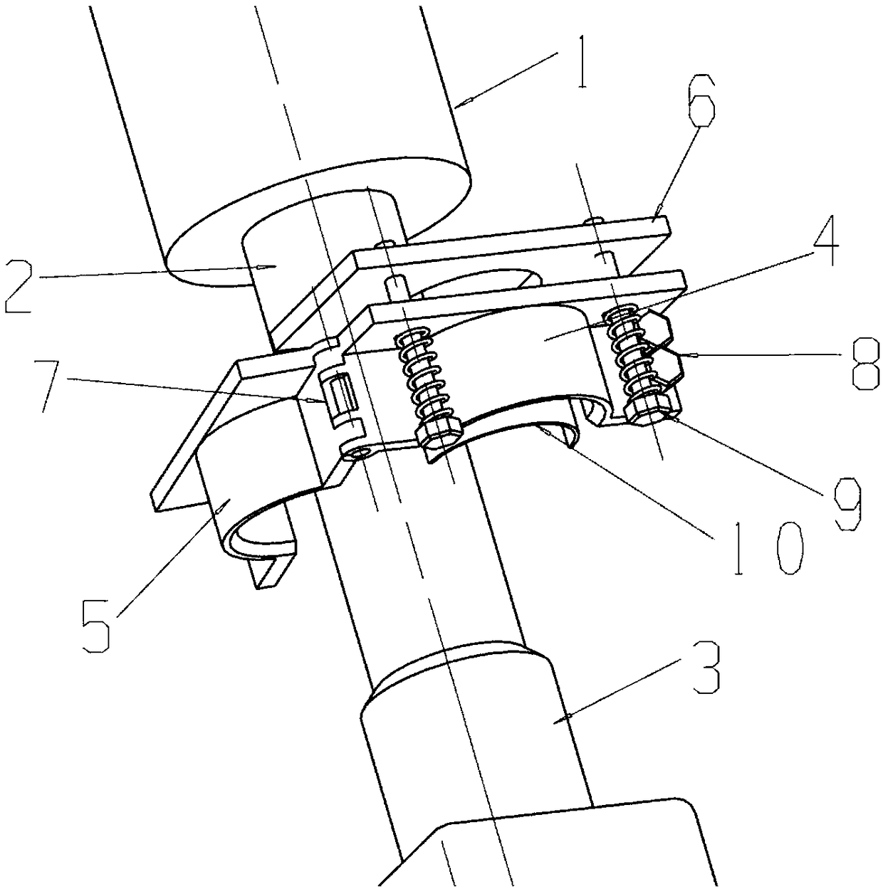 Auxiliary device and construction method for adjusting the articulation angle of the shield machine articulation cylinder