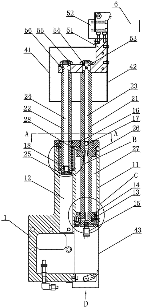 A lifting type tool setting device installation mechanism