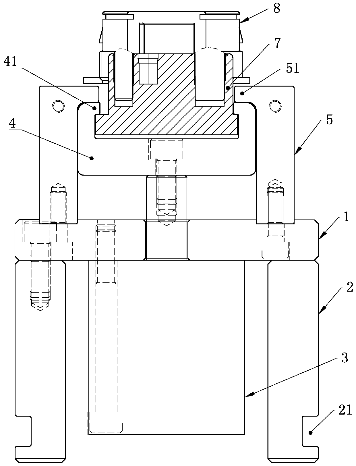 Quick dismounting machine for deep cavity and belt column plastic products from correcting assistive devices