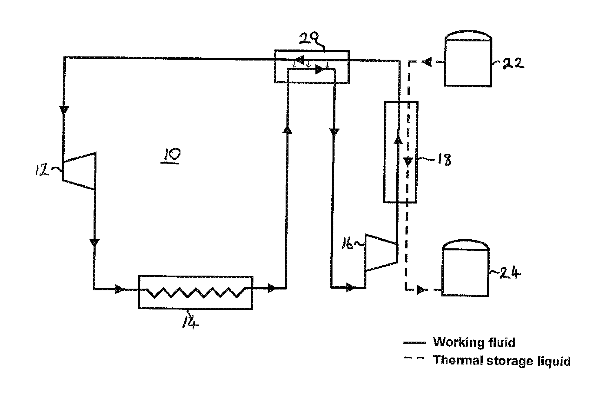 Thermoelectric energy storage system having an internal heat exchanger and method for storing thermoelectric energy