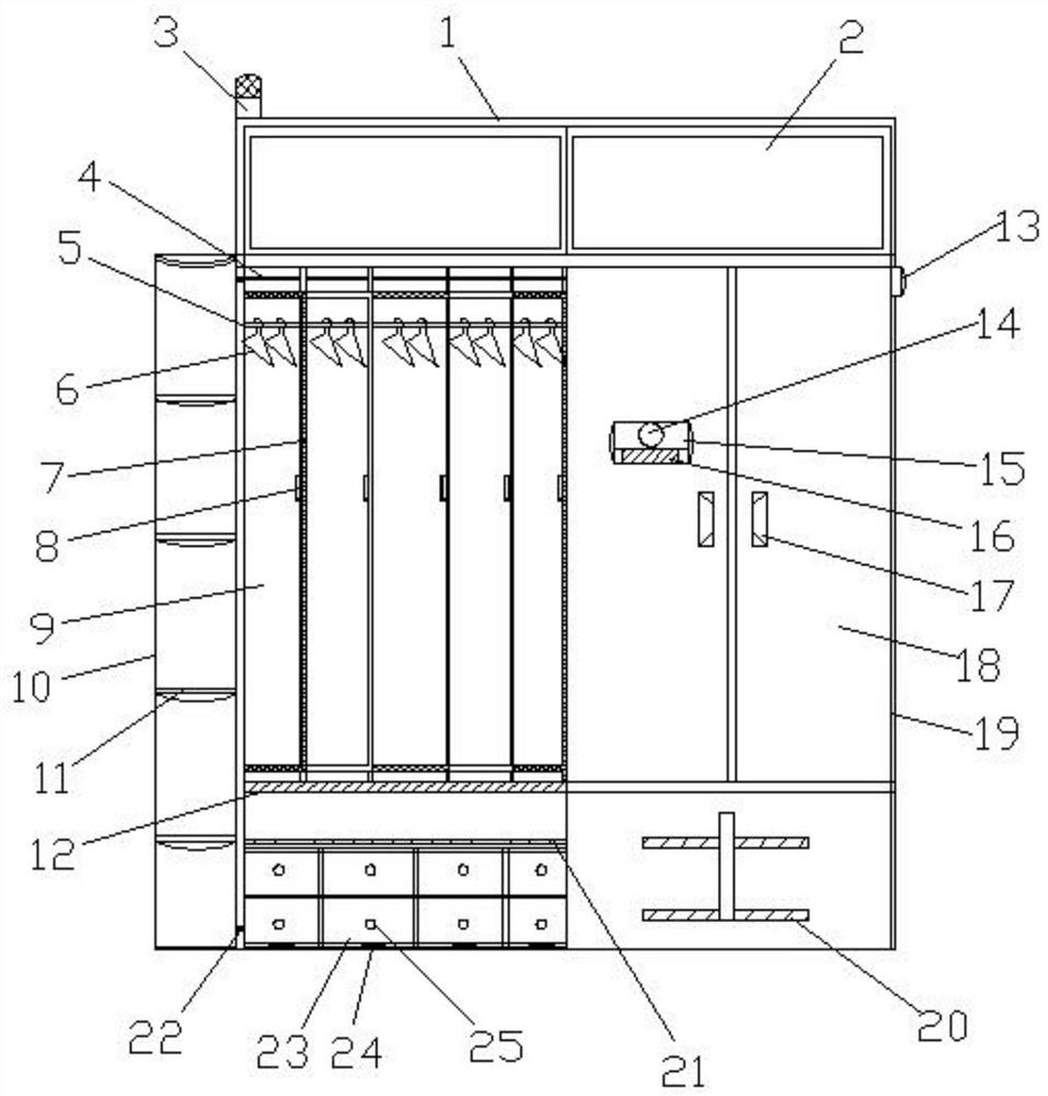 Intelligent wardrobe facilitating classified storage of clothes