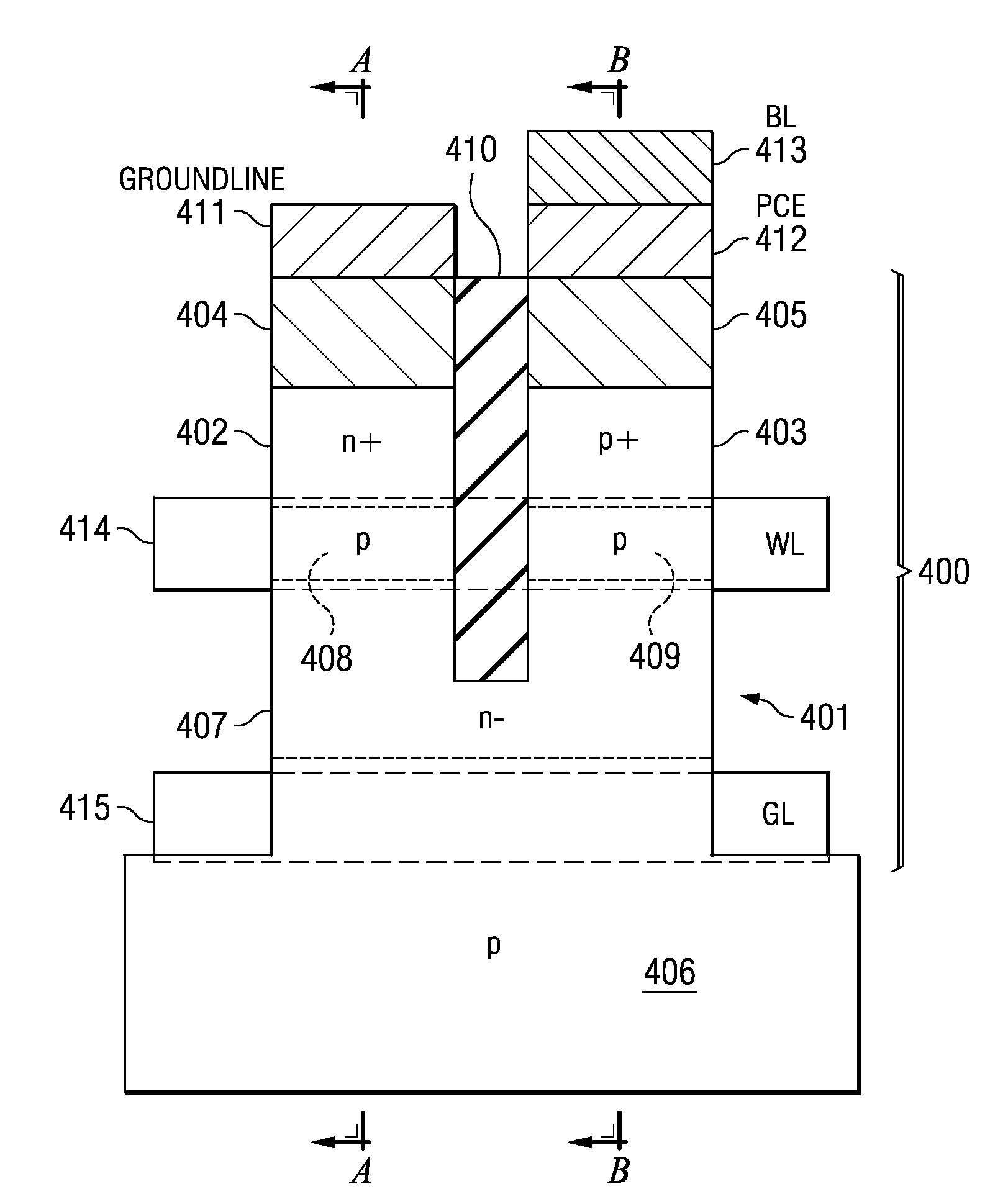 Phase Change Memory Cell with MOSFET Driven Bipolar Access Device