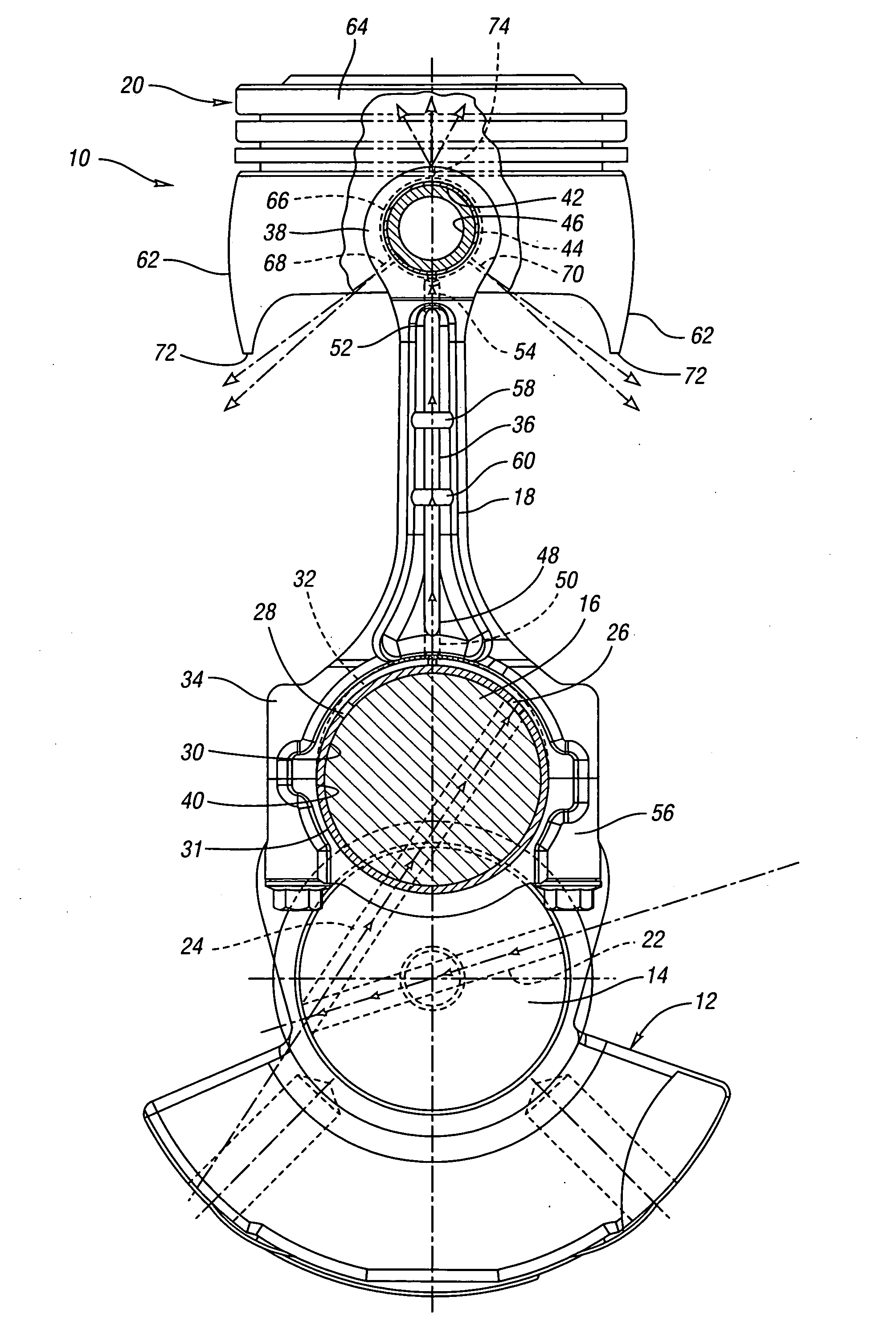 Connecting rod with lubricant tube