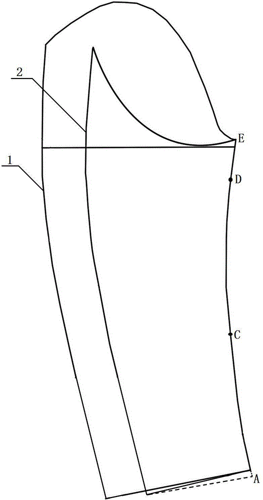 Method for sewing business wear sleeve meeting bending degree of human body elbow