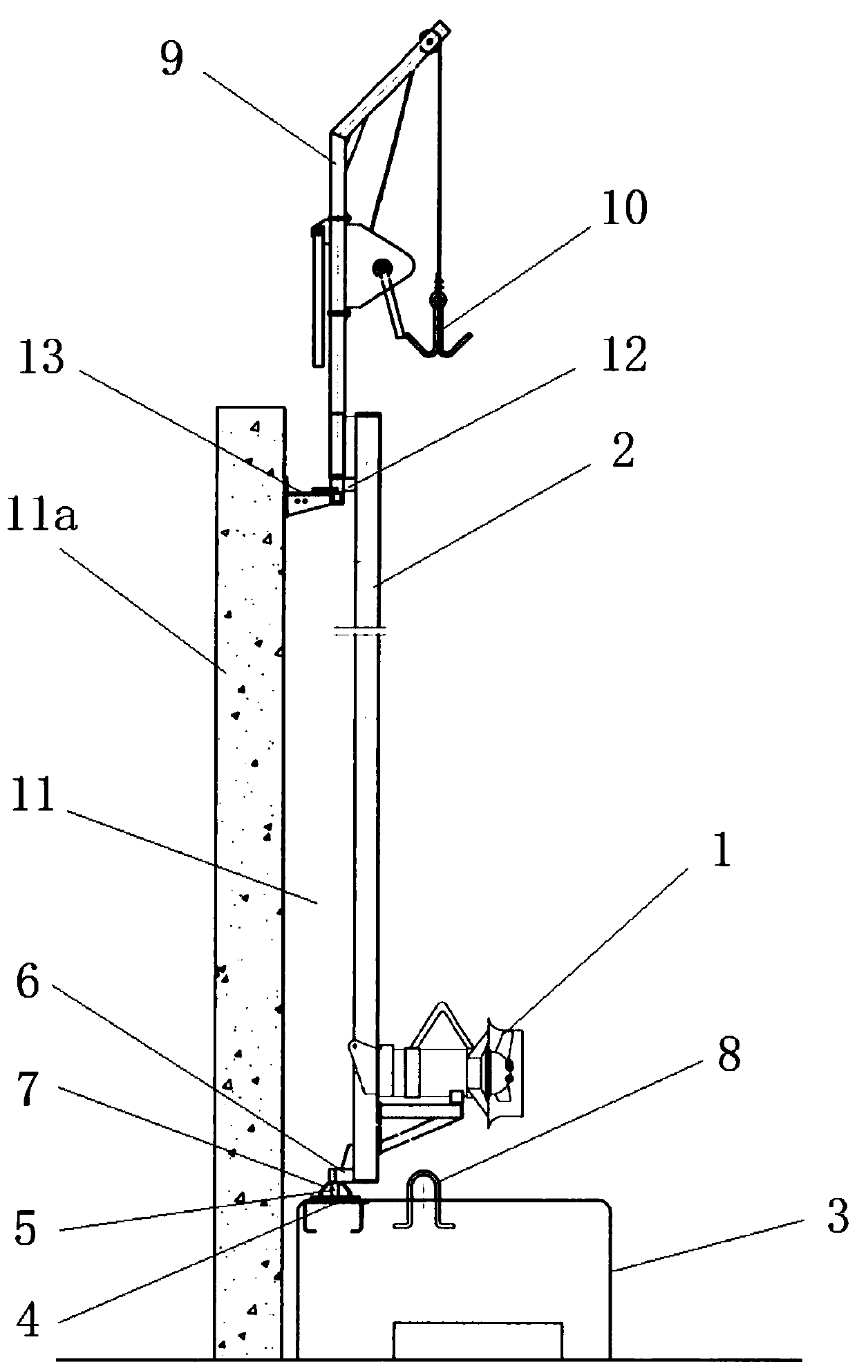 Guide rod bottom installation positioning structure of submersible mixer