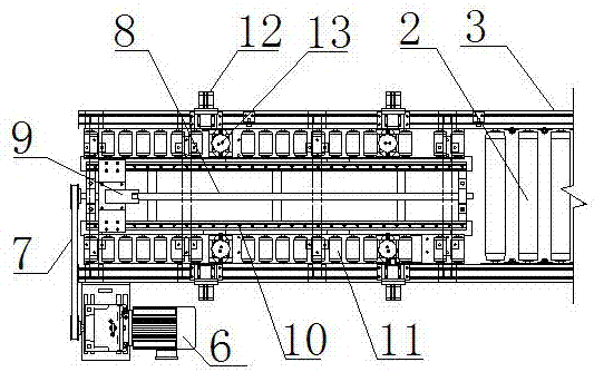 Automatic pallet unstacking and stacking roller conveying line and conveying method