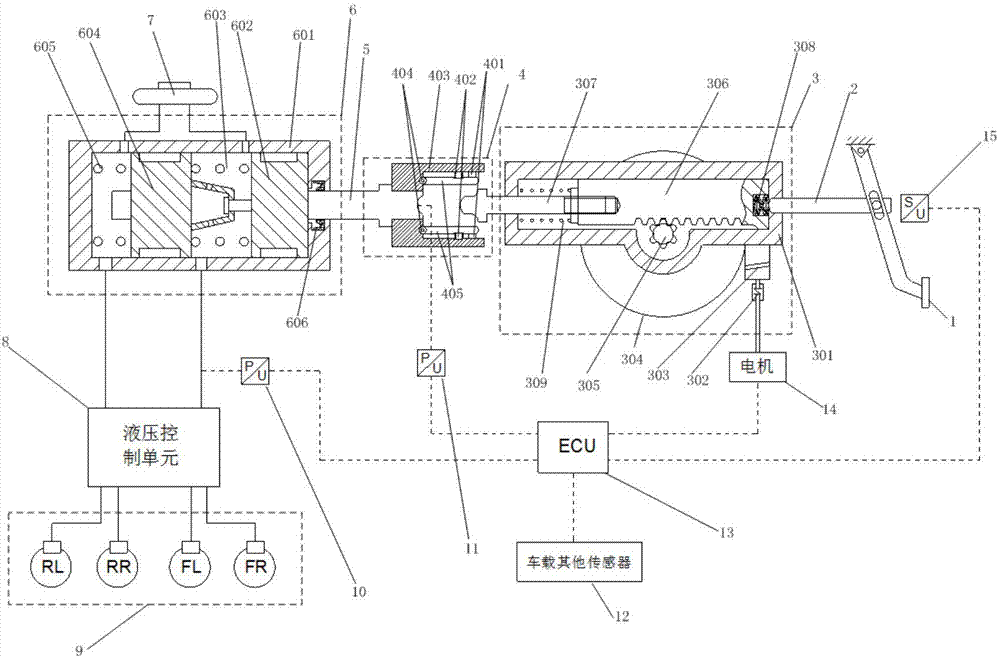 Electric energy assisted braking system with complete coupling function between fraction braking and regenerative braking