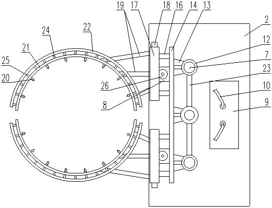 Paint brushing device for telegraph pole