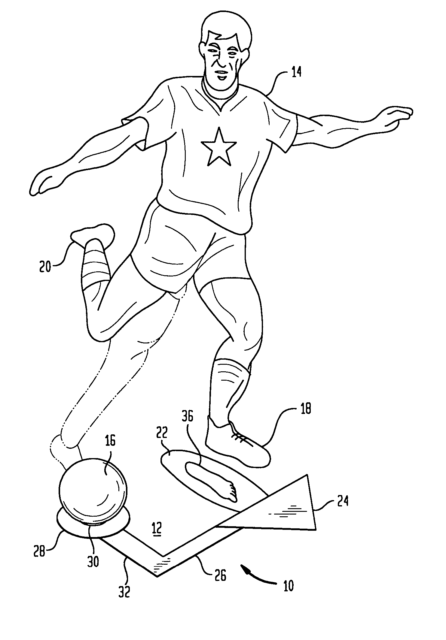 Soccer ball kicking training device