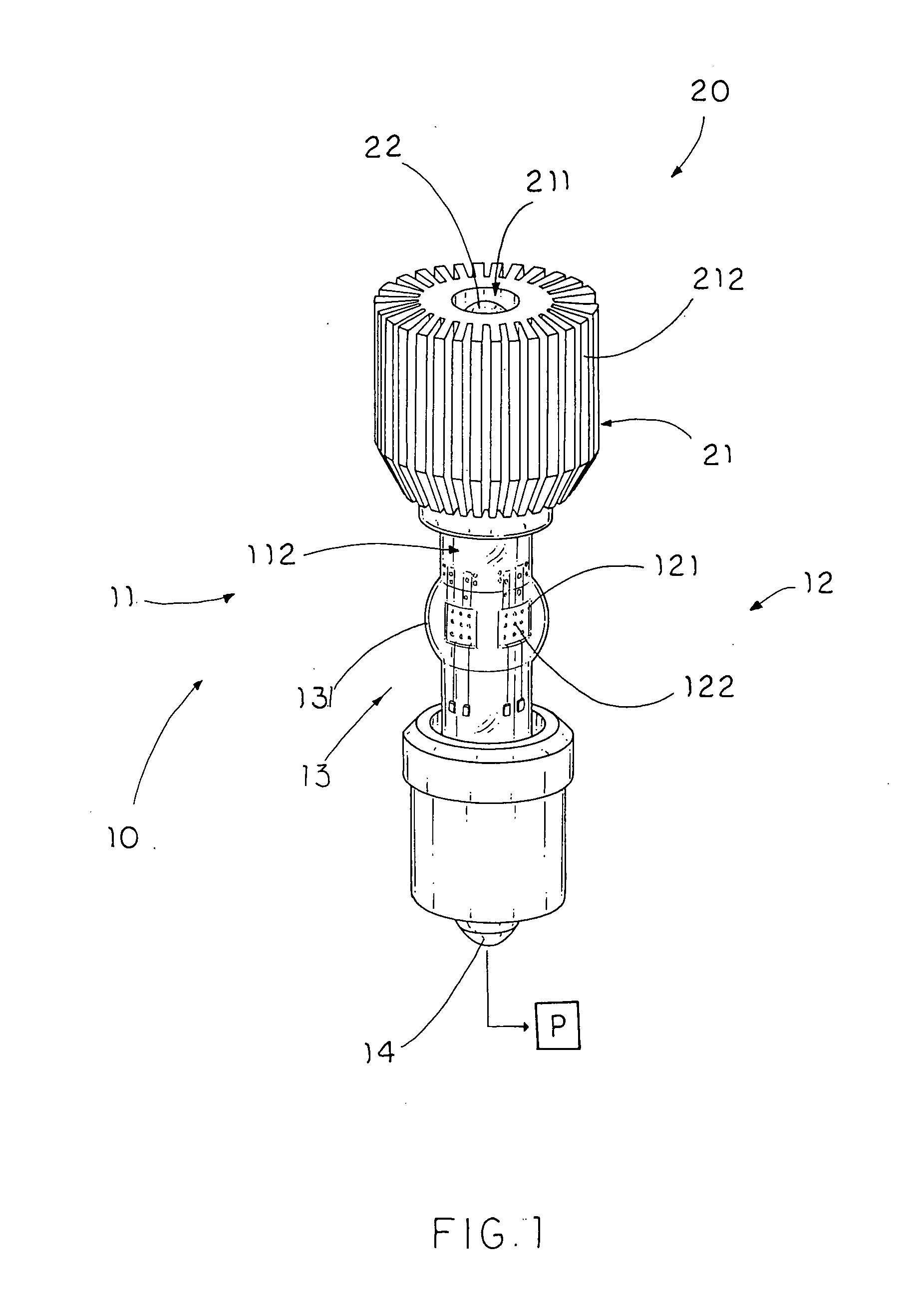 Light source with heat transfer arrangement