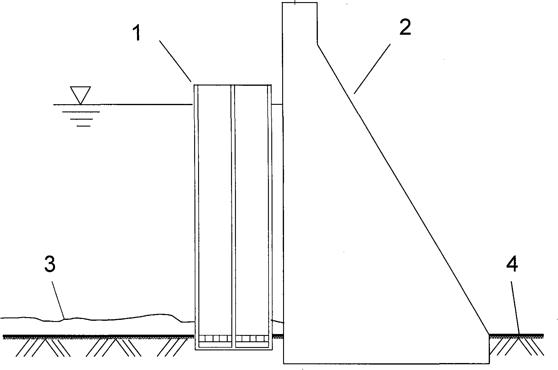 Method for reinforcing caisson of concrete dam